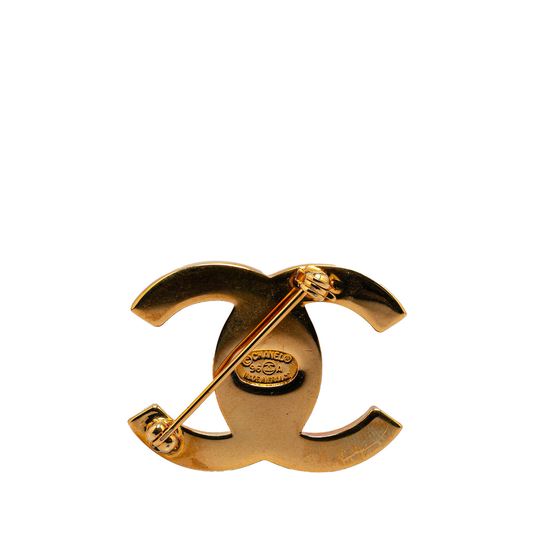 Gold Plated CC Turn-Lock Brooch Gold - Gaby Paris