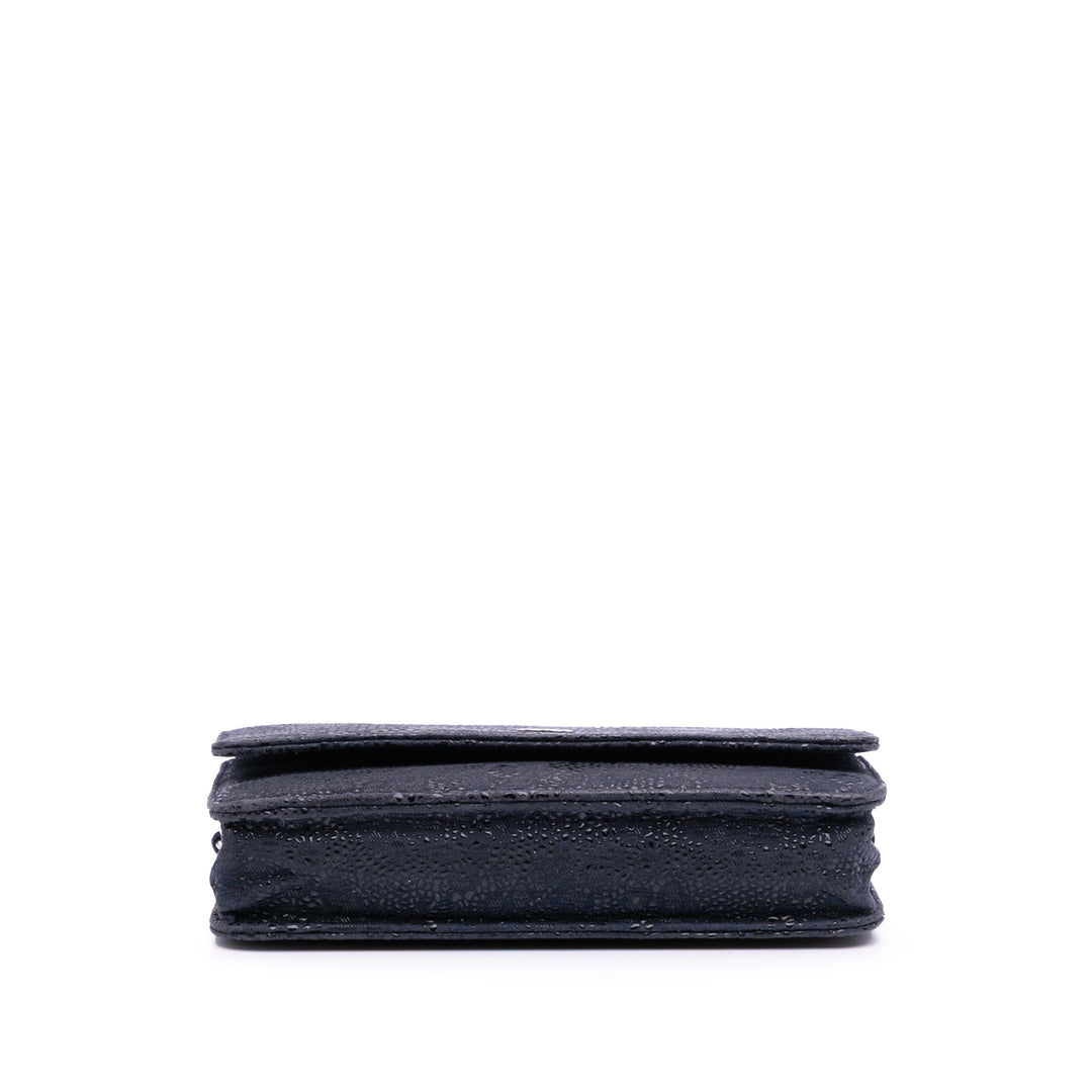 Lace Overlay Goatskin Wallet On Chain Blue - Gaby Paris