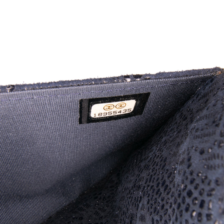 Lace Overlay Goatskin Wallet On Chain Blue - Gaby Paris