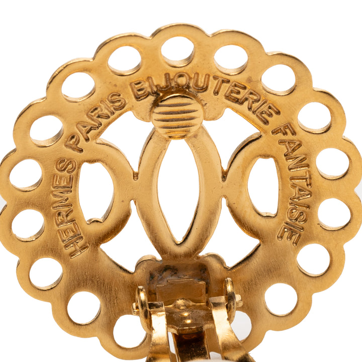 Hermès plaqué Bijouterie Fantaisie Clip on Boucles d’oreilles – GABY PARIS Authentique