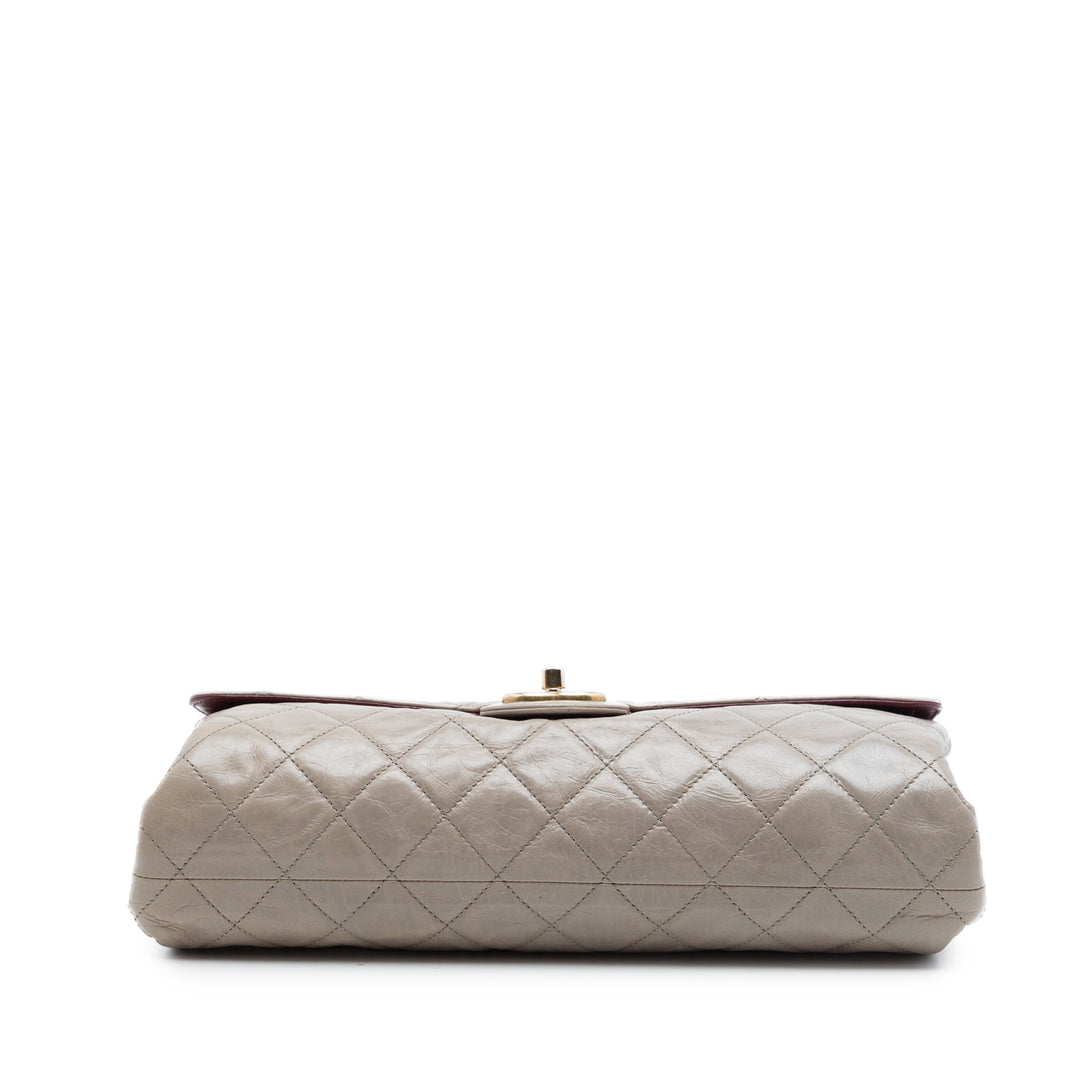 Chanel Jumbo CC Matelassé Crumpled Cuir de veau Straight à rabat