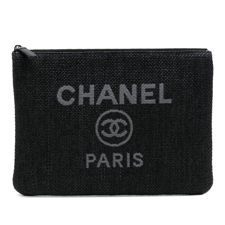 Chanel Medium Straw Deauville O Étui Pochette