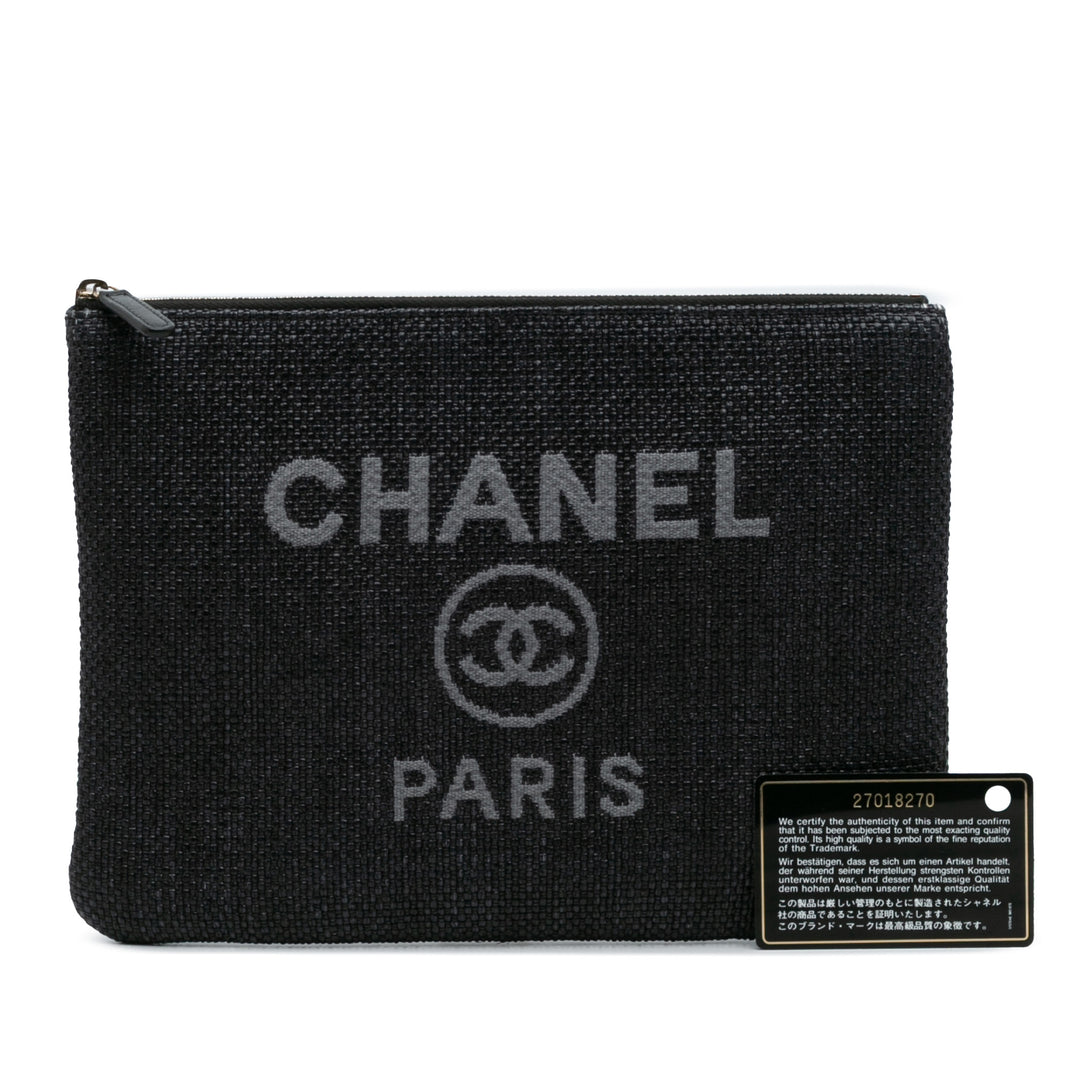 Chanel Medium Straw Deauville O Étui Pochette