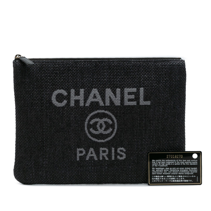 Chanel Medium Straw Deauville O Étui Pochette