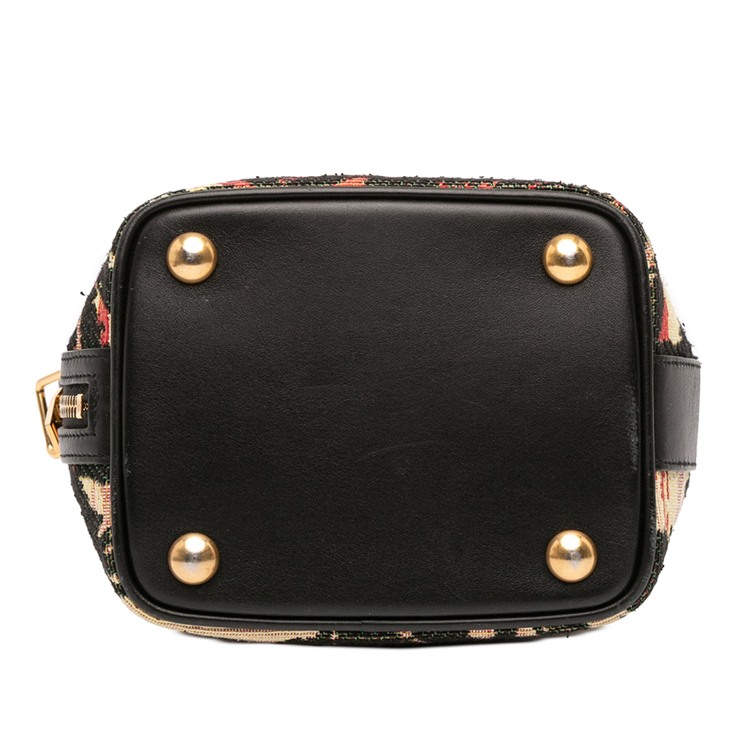 Saint Laurent Small Palm Tree Print Toile Emmanuelle Bucket Bag Noir – GABY PARIS Authentique