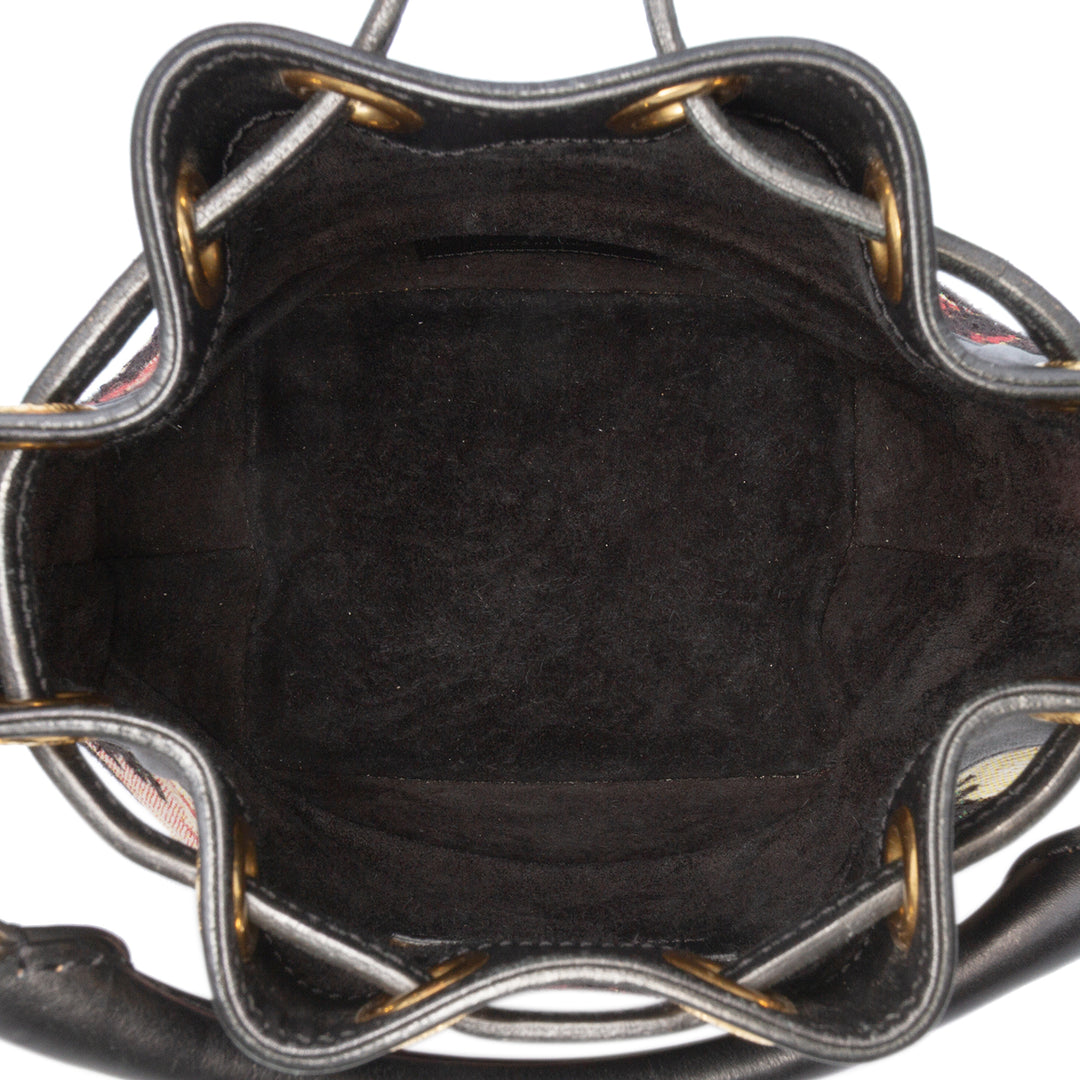 Saint Laurent Small Palm Tree Print Toile Emmanuelle Bucket Bag Noir – GABY PARIS Authentique