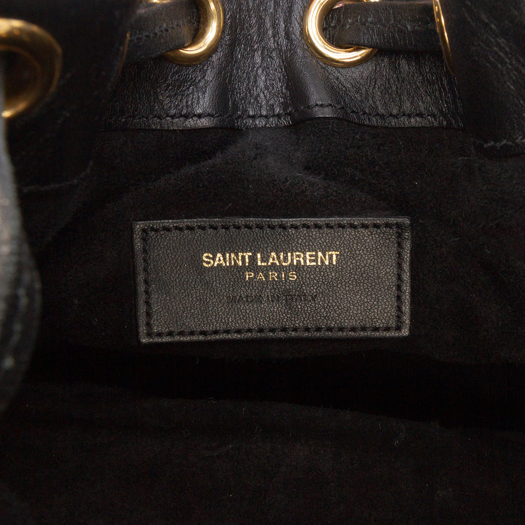 Saint Laurent Small Palm Tree Print Toile Emmanuelle Bucket Bag Noir – GABY PARIS Authentique