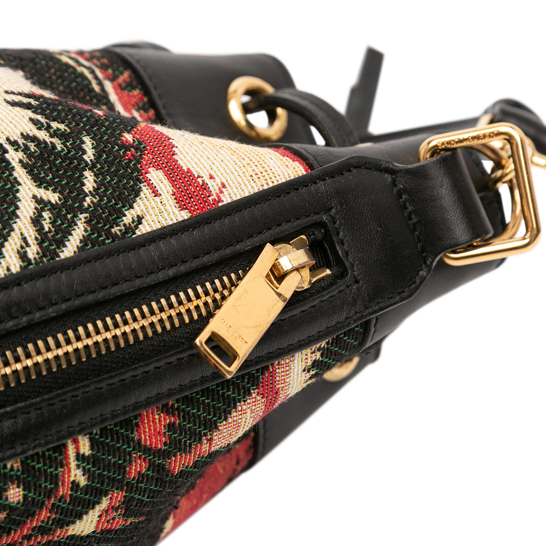 Saint Laurent Small Palm Tree Print Toile Emmanuelle Bucket Bag Noir – GABY PARIS Authentique