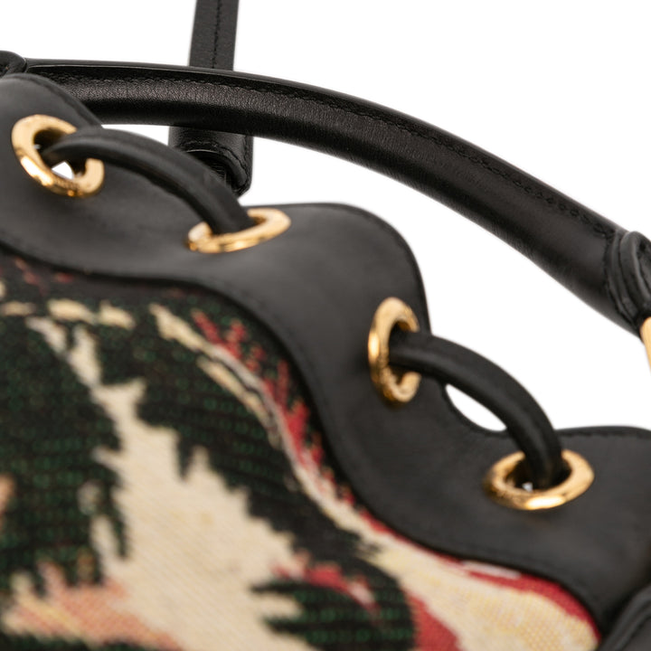 Saint Laurent Small Palm Tree Print Toile Emmanuelle Bucket Bag Noir – GABY PARIS Authentique