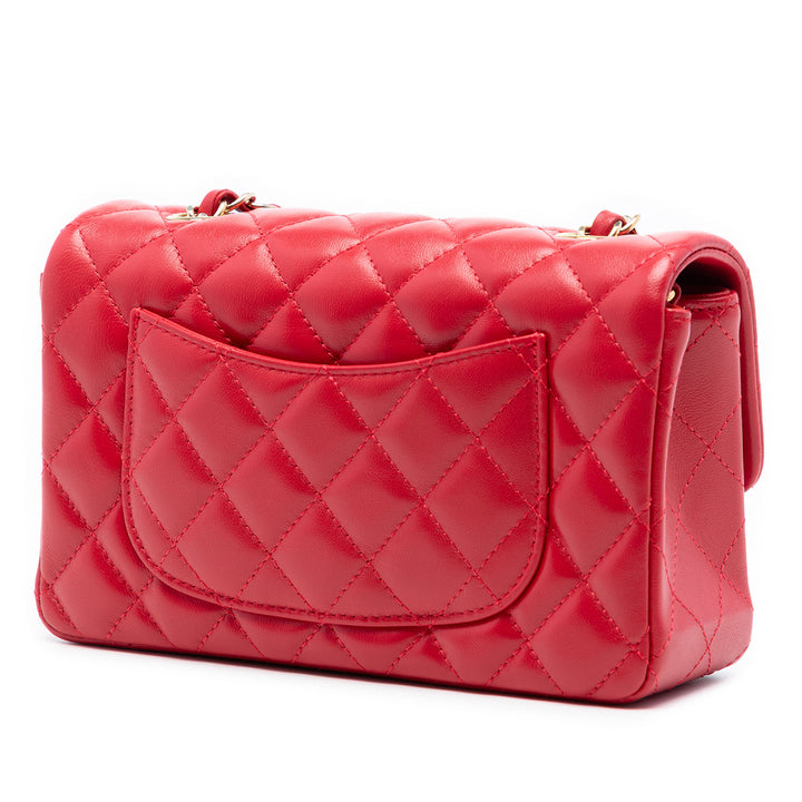 Chanel Mini Rectangular Classic Cuir d’agneau Simple rabat