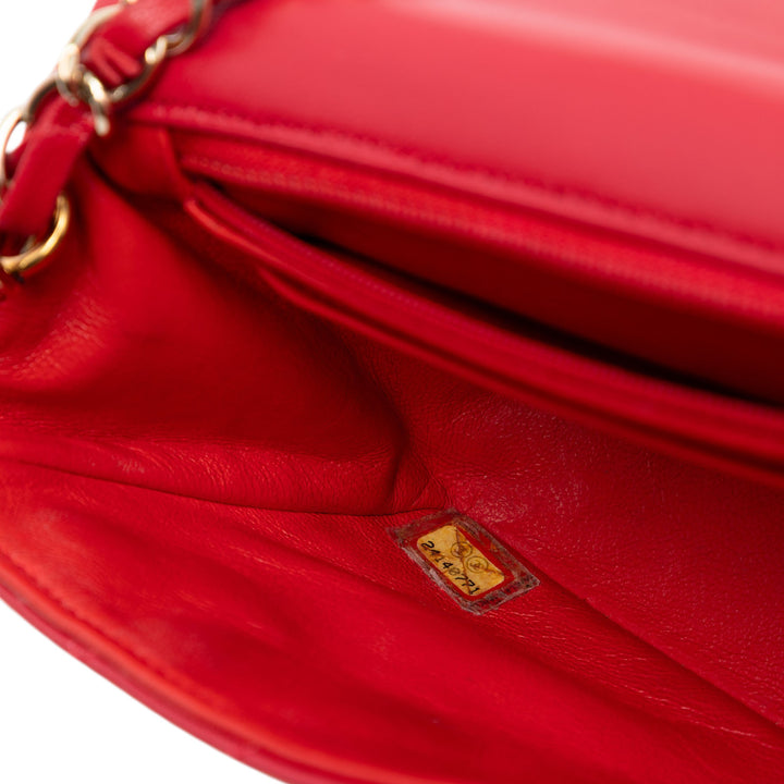 Chanel Mini Rectangular Classic Cuir d’agneau Simple rabat