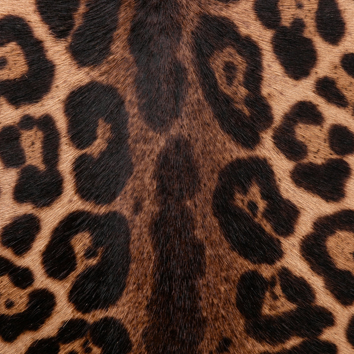 ALAÏA Pony Hair and Cuir Leopard Printed Le Hinge Cabas Marron