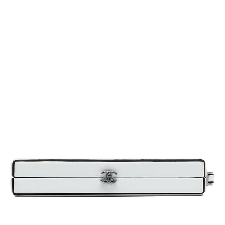 Chanel CC Cuir d’agneau Boîte Pochette Blanc
