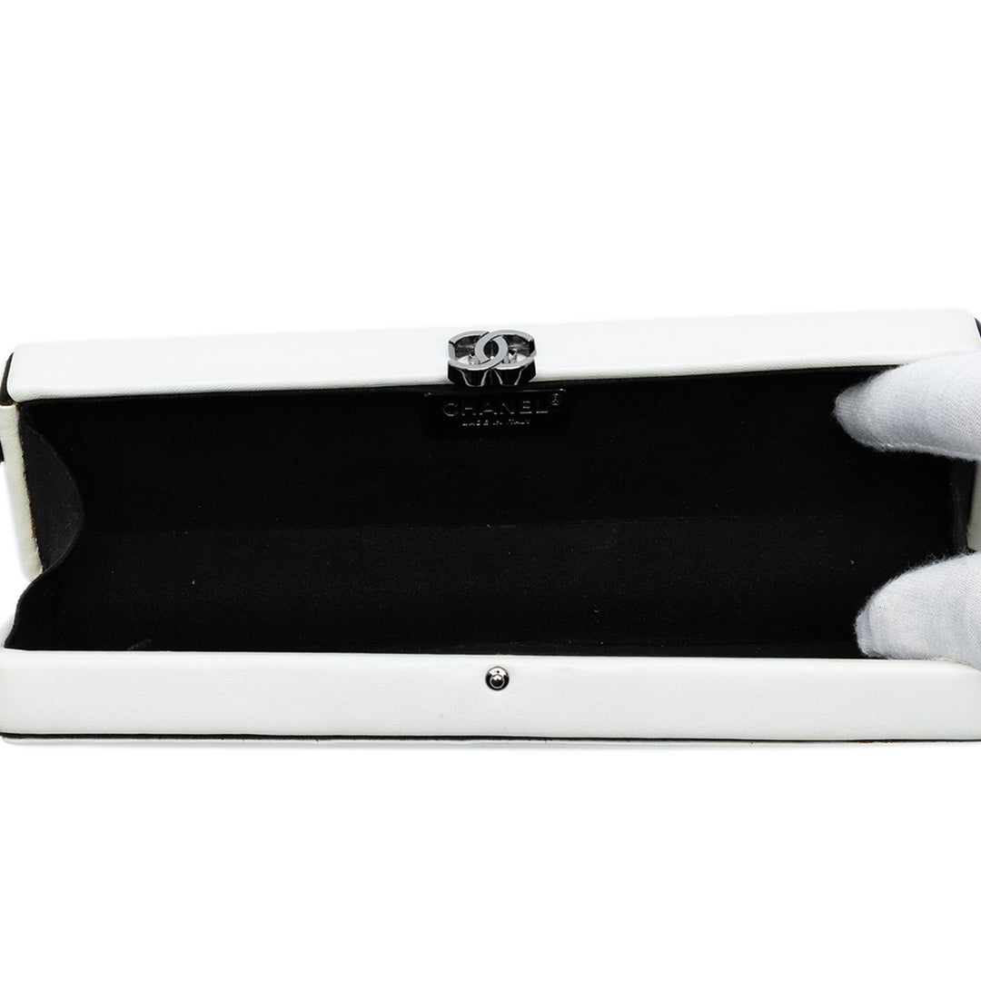 Chanel CC Cuir d’agneau Boîte Pochette Blanc