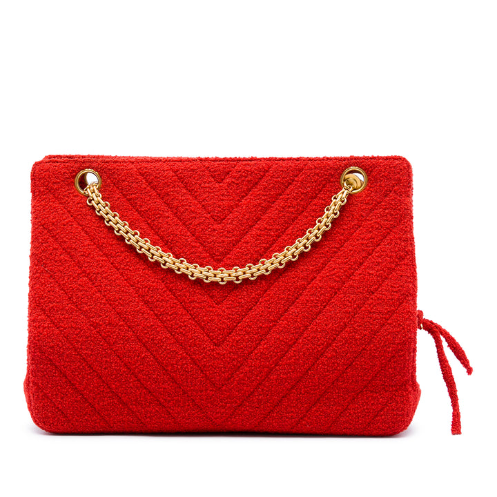 Chanel CC Chevron Tweed Chain Sac bandoulière