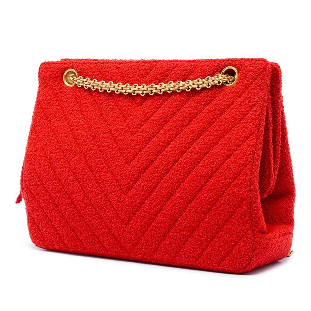 Chanel CC Chevron Tweed Chain Sac bandoulière
