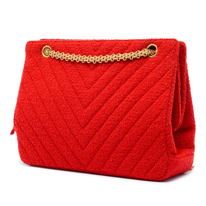 Chanel CC Chevron Tweed Chain Sac bandoulière
