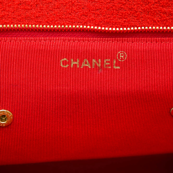 Chanel CC Chevron Tweed Chain Sac bandoulière