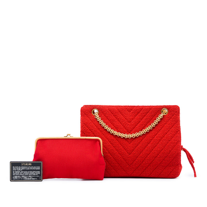 Chanel CC Chevron Tweed Chain Sac bandoulière