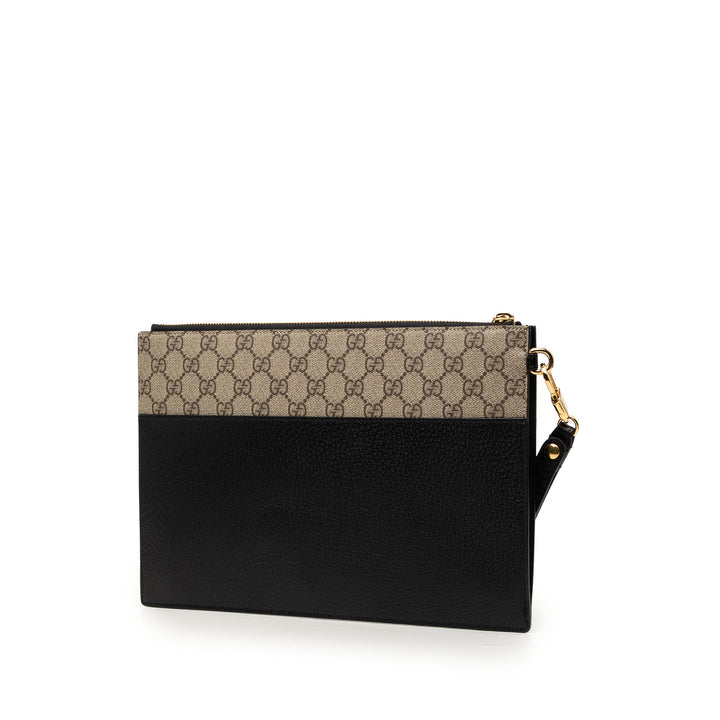 Gucci GG Supreme et Cuir de veau Cut Out Interlocking G Pochette
