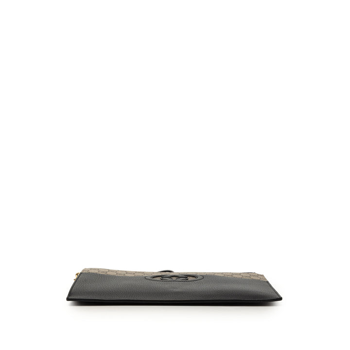 Gucci GG Supreme et Cuir de veau Cut Out Interlocking G Pochette