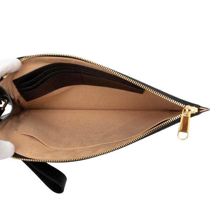 Gucci GG Supreme et Cuir de veau Cut Out Interlocking G Pochette