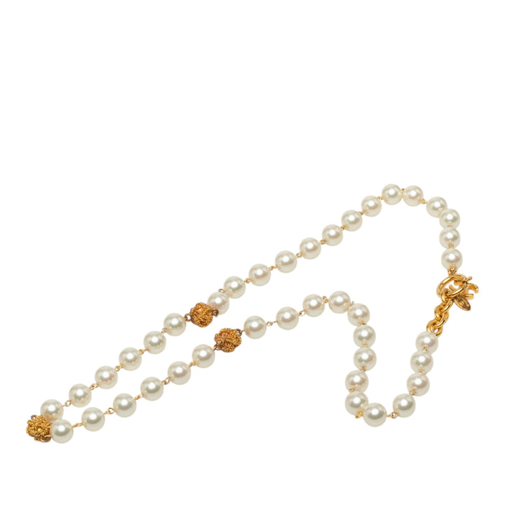 Chanel CC plaqué et Perles fantaisie Collier