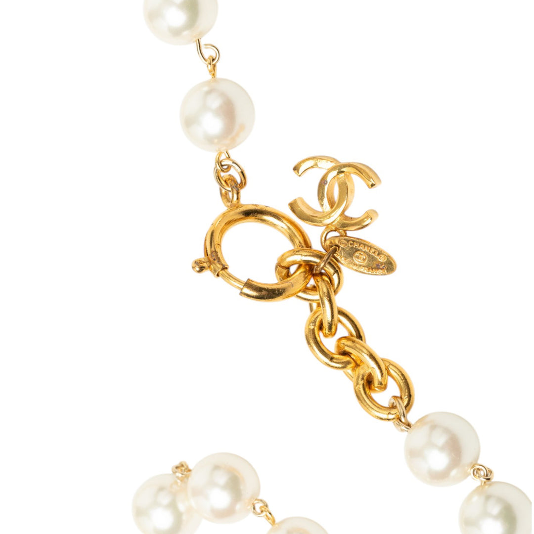 Chanel CC plaqué et Perles fantaisie Collier