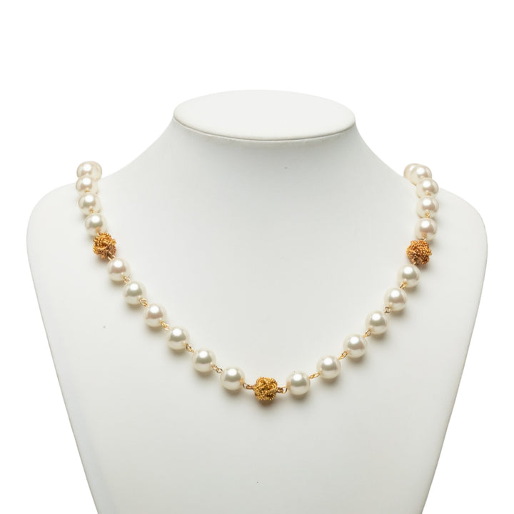 Chanel CC plaqué et Perles fantaisie Collier