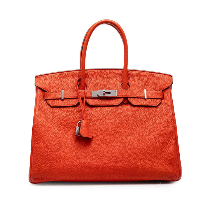 Hermès Sac à main Birkin Retourne 35 Togo Orange – vue principale – GABY PARIS