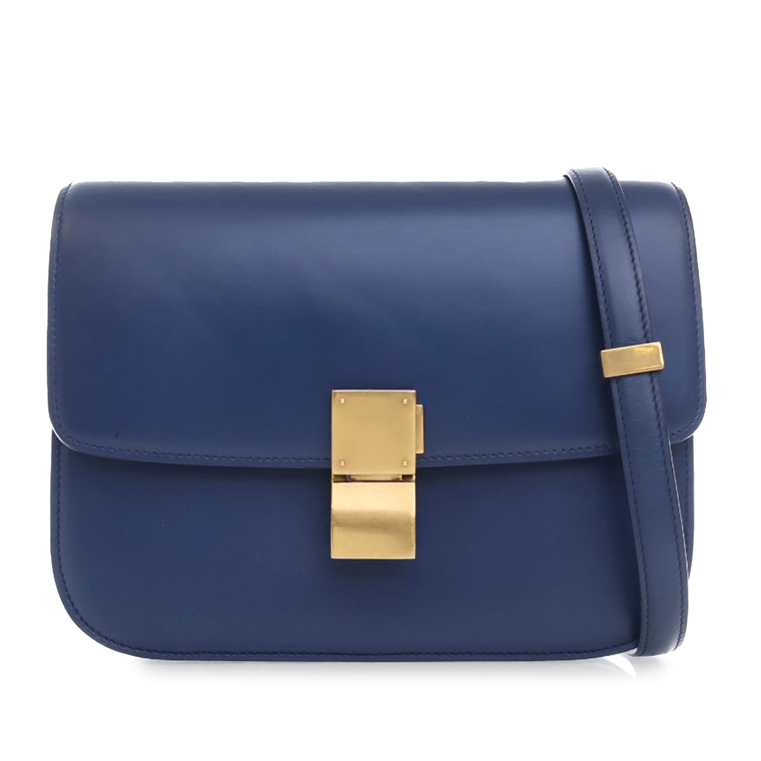 Medium Calfskin Classic Box Blue - Gaby Paris