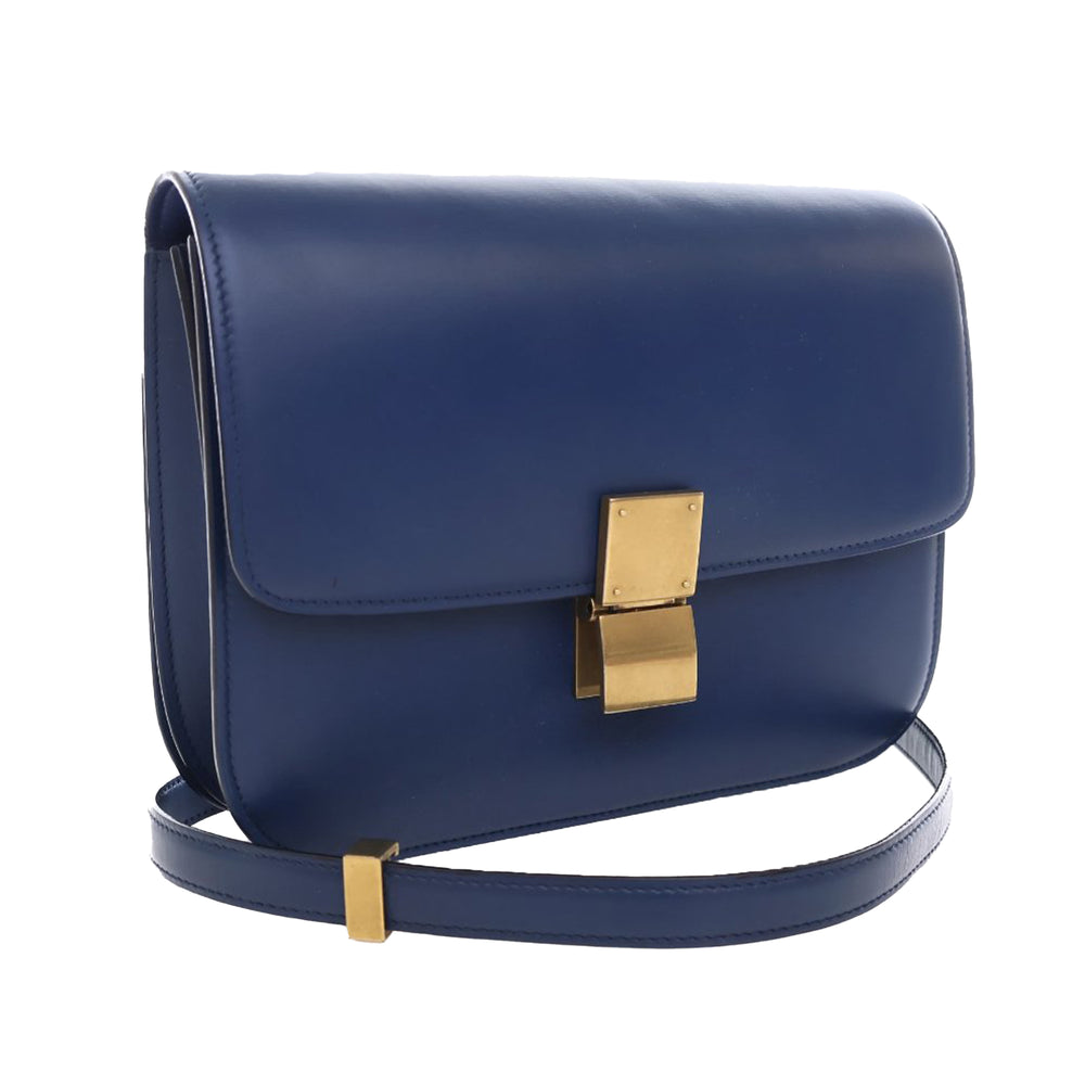 Medium Calfskin Classic Box Blue - Gaby Paris