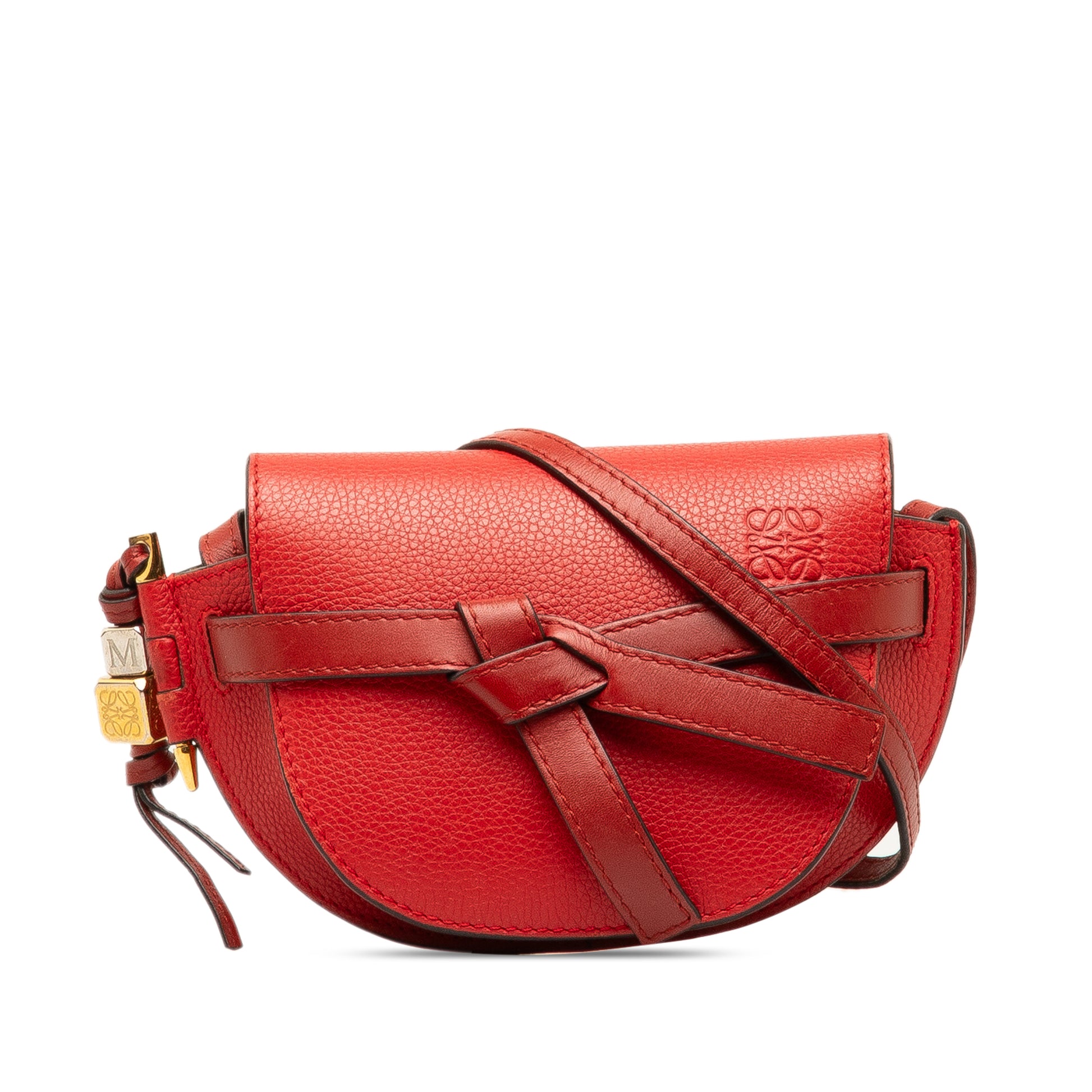 Mini Leather Gate Bag Red - Gaby Paris