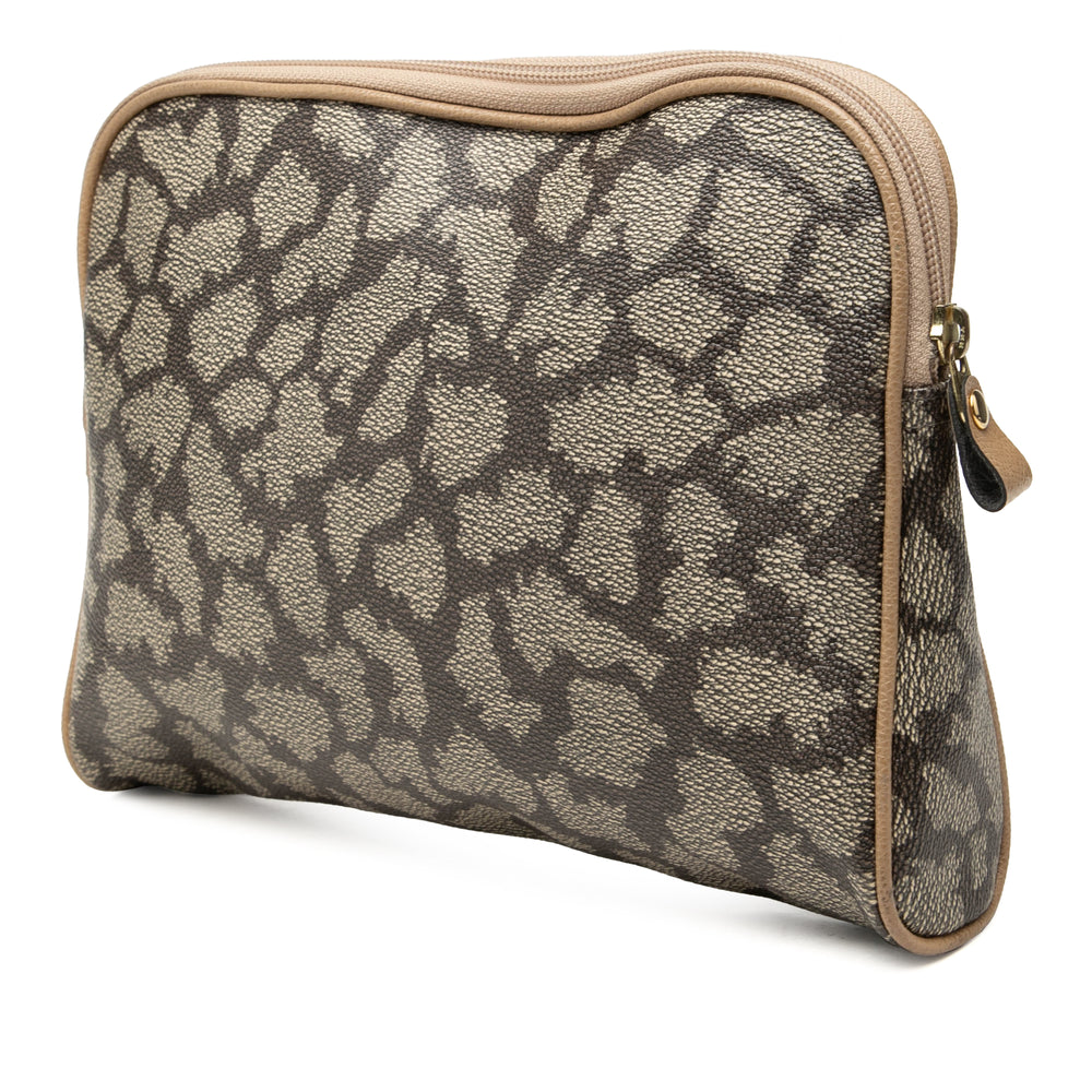 Saint Laurent Giraffe Imprimé Trousse de maquillage Toile enduite Gris – vue 2 – GABY PARIS