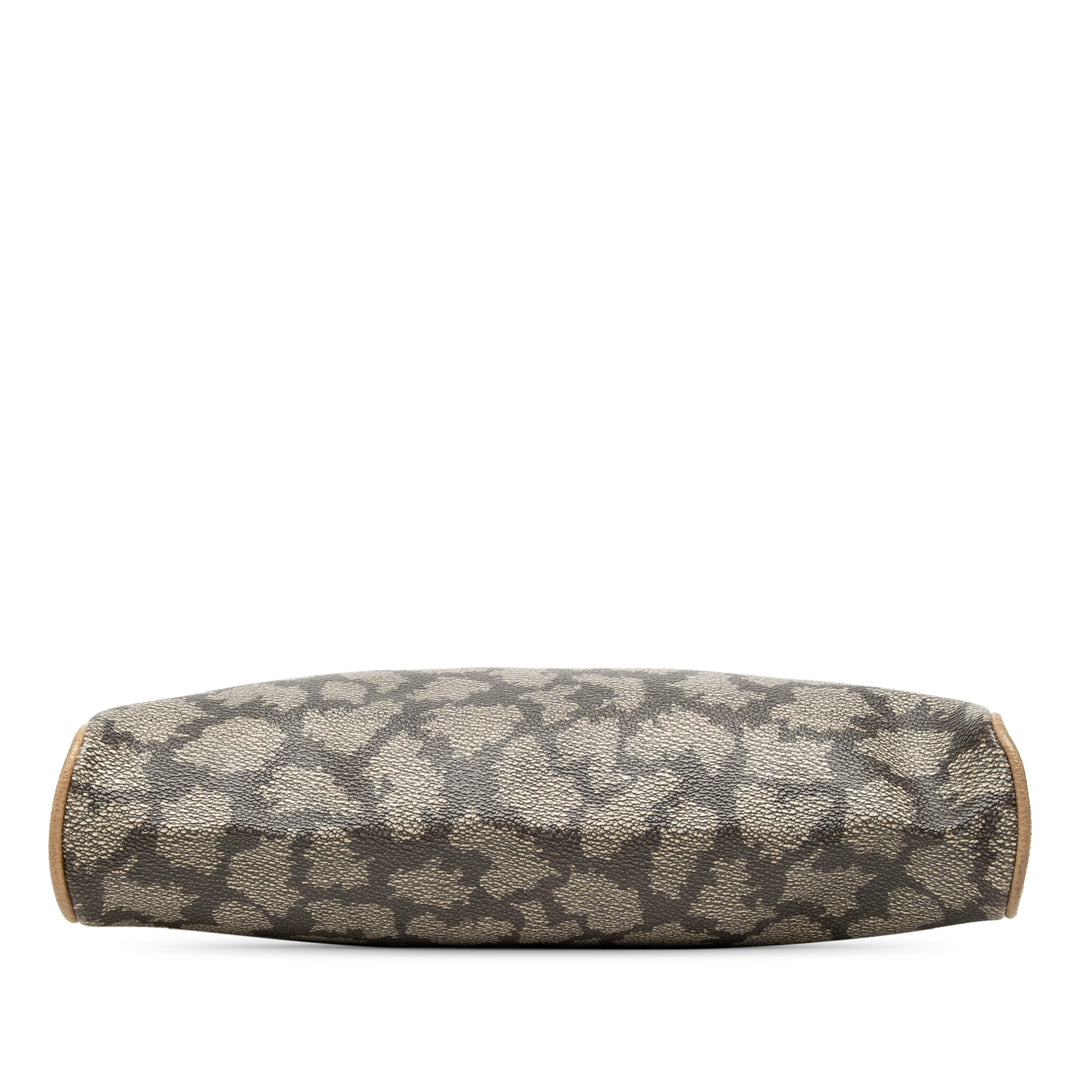 Saint Laurent Giraffe Imprimé Trousse de maquillage Toile enduite Gris – vue 3 – GABY PARIS