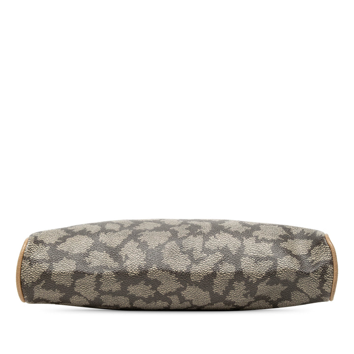 Saint Laurent Giraffe Imprimé Trousse de maquillage Toile enduite Gris – vue 3 – GABY PARIS