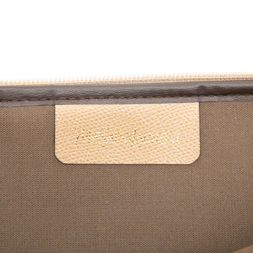 Saint Laurent Giraffe Imprimé Trousse de maquillage Toile enduite Gris – vue 5 – GABY PARIS