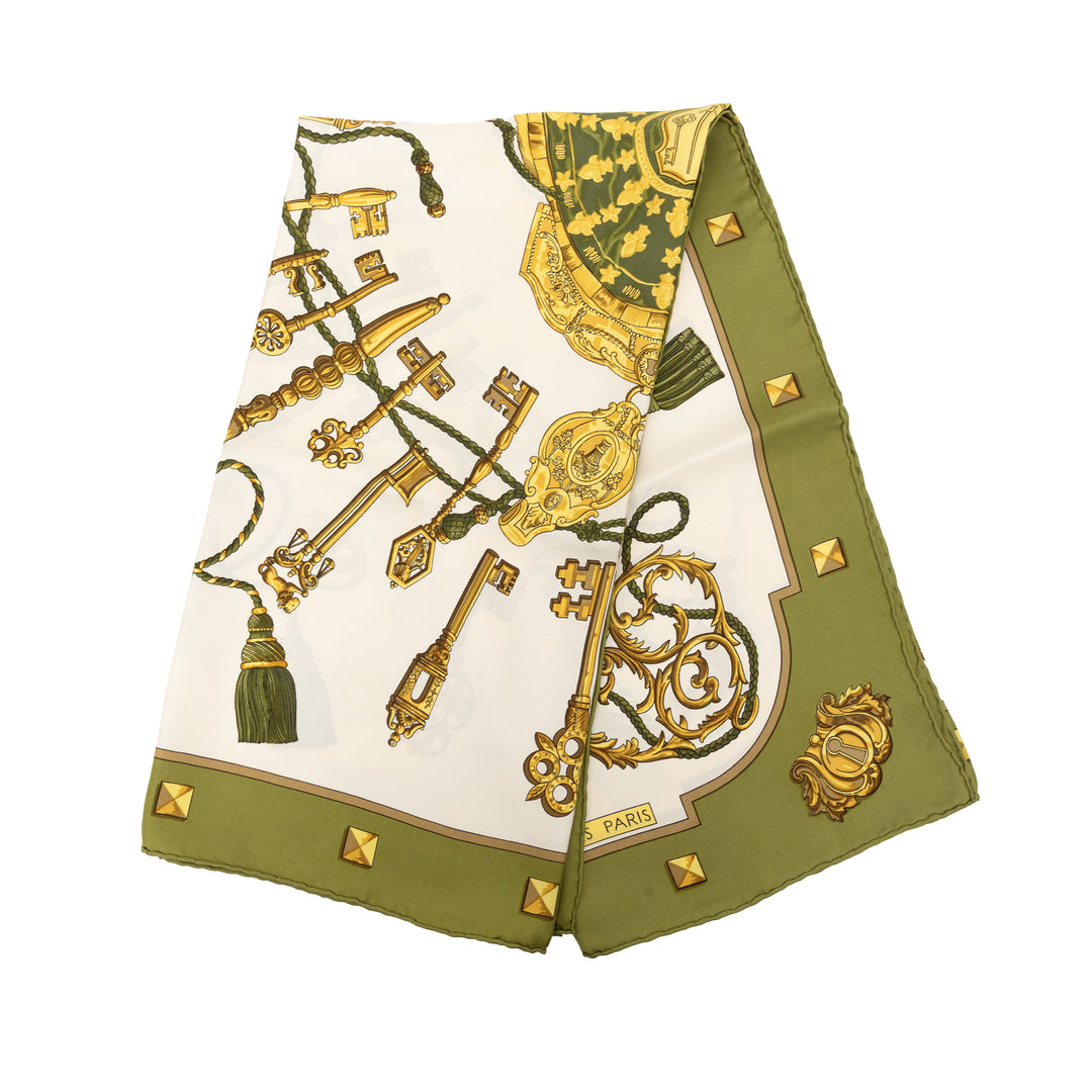 Hermès Les Cles Soie Foulard 90