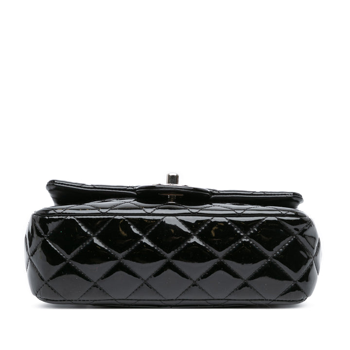 Mini Rectangular Classic Patent Single Flap Black - Gaby Paris