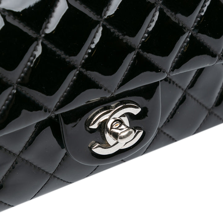 Mini Rectangular Classic Patent Single Flap Black - Gaby Paris