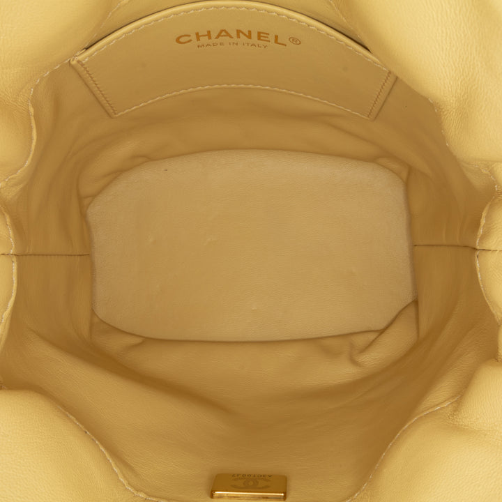 Mini Lambskin Pending CC Bucket Bag Yellow - Gaby Paris