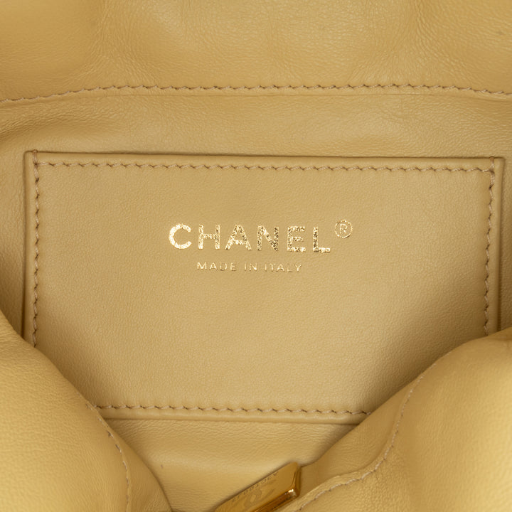 Mini Lambskin Pending CC Bucket Bag Yellow - Gaby Paris