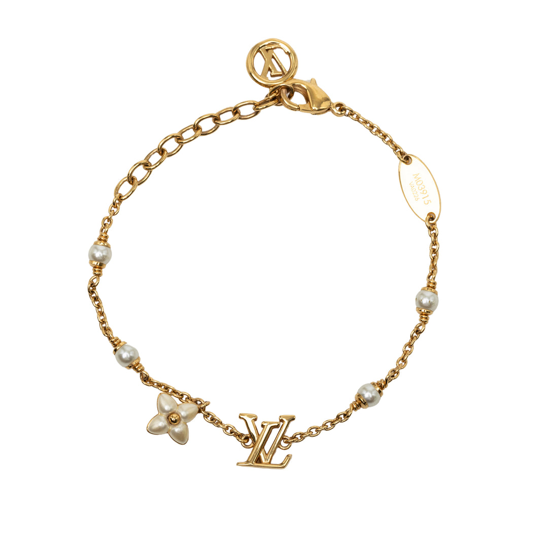 Louis Vuitton plaqué Perles fantaisie LV Floragram Bracelet Métal