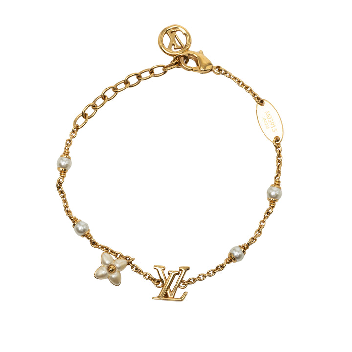 Louis Vuitton plaqué Perles fantaisie LV Floragram Bracelet Métal