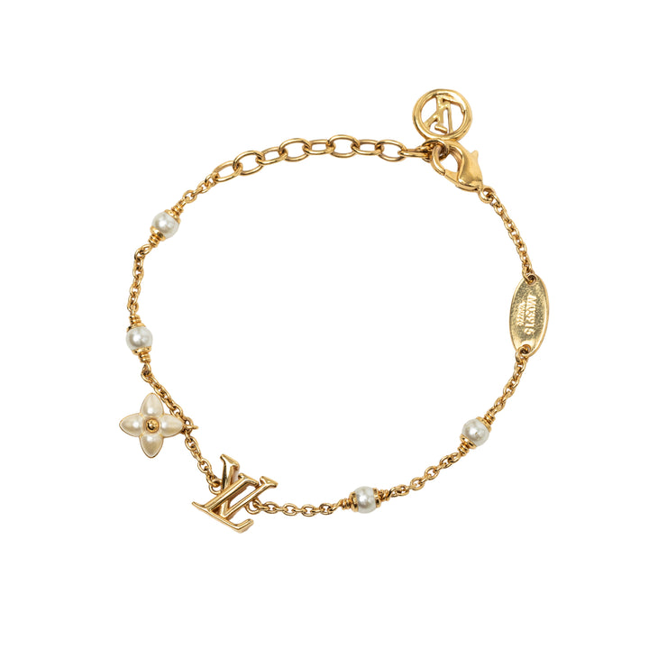Louis Vuitton plaqué Perles fantaisie LV Floragram Bracelet Métal