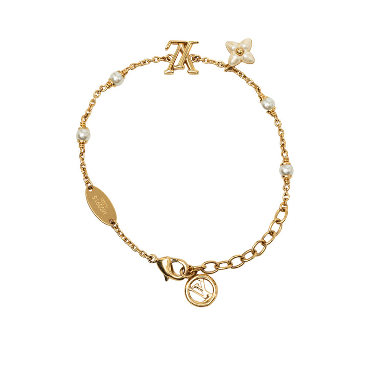 Louis Vuitton plaqué Perles fantaisie LV Floragram Bracelet Métal
