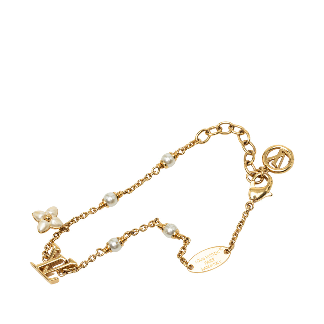 Louis Vuitton plaqué Perles fantaisie LV Floragram Bracelet Métal