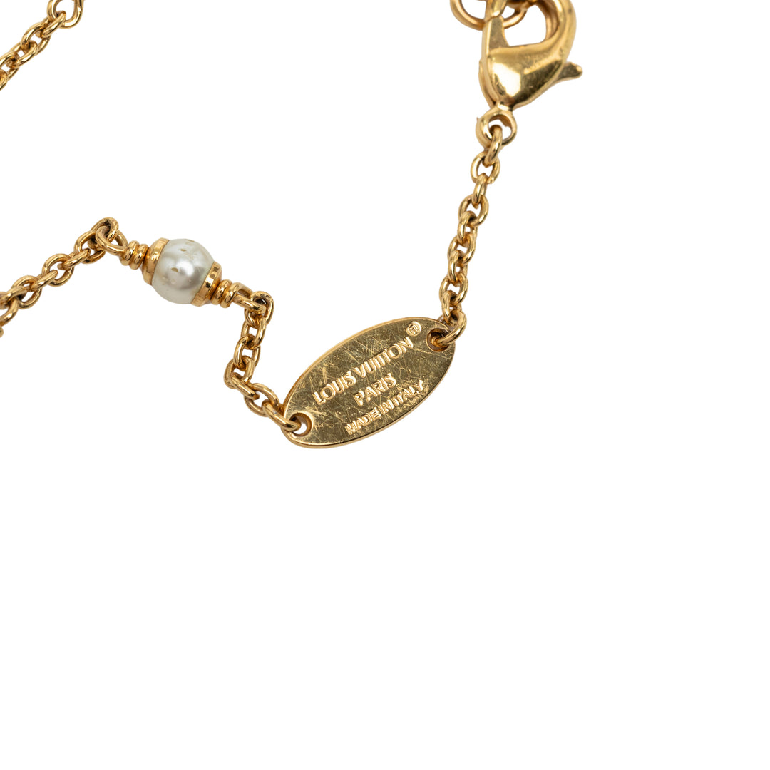 Louis Vuitton plaqué Perles fantaisie LV Floragram Bracelet Métal