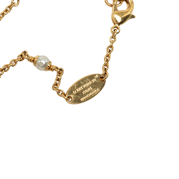 Louis Vuitton plaqué Perles fantaisie LV Floragram Bracelet Métal