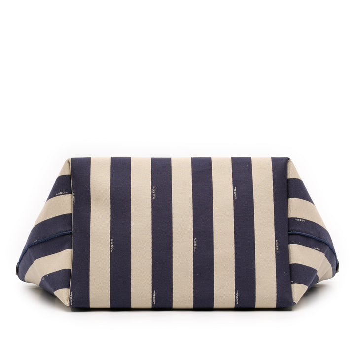 Fendi Large Zucca Toile Pequin Striped Reversible Roll Cabas